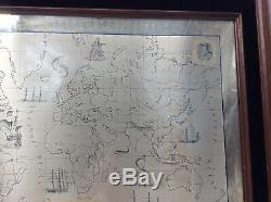 Royal Geographical Society Silver Map of the World Franklin Mint 1976