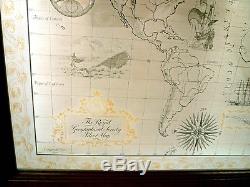 Royal Geographical Society Silver World Map Franklin Mint 1976 Limited Edition