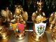 Royal Houses Of Britain Heraldic Chess Set 24k Gold & Silver 1982 Franklin Mint