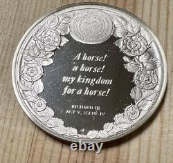 Royal Shakespeare Co SterlingSilver King Richard III A Horse! Coin Franklin Mint