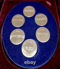 SET of (6) 1972 Royal Family SILVER Cameo PROOF COLLECTIONNEW withCOA9.3 OZ TW