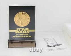 STAR WARS 20TH ANNIVERSARY COMMEMORATIVE MEDAL / COIN FRANKLIN MINT. 925 Silver