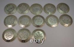 STERLING SILVER Floral Alphabet by Franklin Mint 26 mini-plates (A Z)