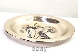 STERLING SILVER Goldfinch Audubon Plate, JAMES F LANSDOWNE for Franklin Mint, 1972