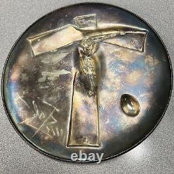 Salvador Dali Sterling Silver 1972 Easter Christ 1st Edition Plate 334g