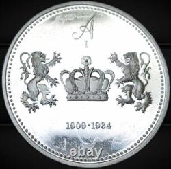 Scarce 1977 Belgium. 925 Silver Medal Albert I Roi des Belges Franklin Mint 0593