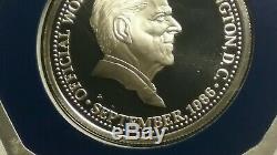 Sealed Philippines 1986 25 Piso Franklin Mint Proof Silver Coin. Aquino/reagan