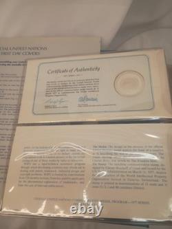 Set Of 5 1977 Sterling Silver Proof 1st Ed. United Nations Commemorative Medals