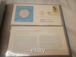 Set Of 5 1977 Sterling Silver Proof 1st Ed. United Nations Commemorative Medals
