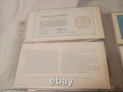 Set Of 5 1977 Sterling Silver Proof 1st Ed. United Nations Commemorative Medals