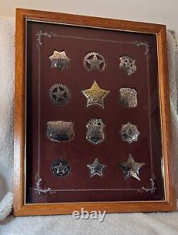 Set of 12 Franklin Mint Badges of the Great Western Lawman in Original Case