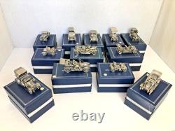 Set of 12 Franklin Mint Highly Detailed Sterling Silver Cars Models, 2,093 grams