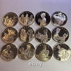 Set of 12-Franklin Mint/Norman Rockwell/Boy Scouts Sterling Silver Proof Medals