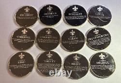 Set of 12-Franklin Mint/Norman Rockwell/Boy Scouts Sterling Silver Proof Medals