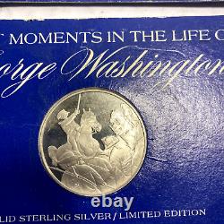 Set of 12 Moments in Life of George Washington Sterling Silver Franklin Mint