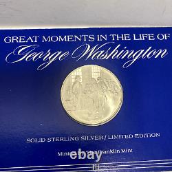 Set of 12 Moments in Life of George Washington Sterling Silver Franklin Mint