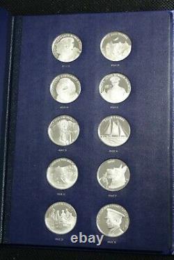 Set of 48 RCMP Silver Medals over 55oz. Silver in Album by Franklin Mint