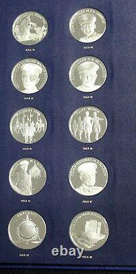 Set of 48 RCMP Silver Medals over 55oz. Silver in Album by Franklin Mint