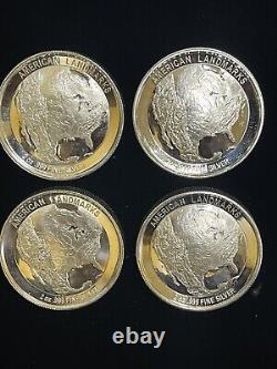 Set of 4 2 Oz High Relief American Landmarks Collection BU Set UHR 8 Oz Bullion