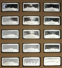 Ship Luxury Liner 925 Sterling Silver Ingot Art Medal Set Franklin Mint LF633