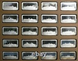 Ship Luxury Liner 925 Sterling Silver Ingot Art Medal Set Franklin Mint LF633