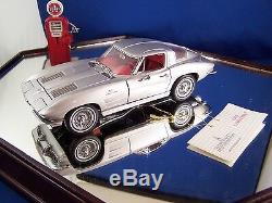 Silver 1963 Chevrolet Corvette Franklin Mint Certified Fiberglass Split Window