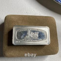 Silver 1971 Augusta Georgia Railroad Bank & Trust Franklin Mint Art Bar