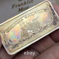 Silver 1971 Augusta Georgia Railroad Bank & Trust Franklin Mint Art Bar-65.43g