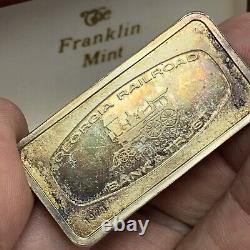 Silver 1971 Augusta Georgia Railroad Bank & Trust Franklin Mint Art Bar-65.43g