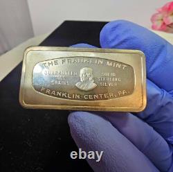 Silver 1971 Augusta Georgia Railroad Bank & Trust Franklin Mint Art Bar-66g B4