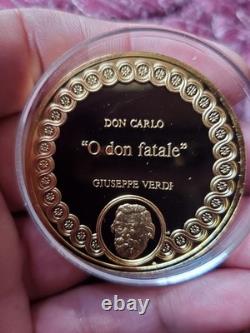 Silver 2 OZ Medal Franklin Mint 100 Greatest Masterpieces Don Carlo O Don Fatale