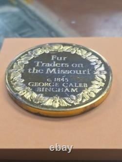 Silver 2 OZ Medal Franklin Mint 100 Greatest Masterpieces FUR TRADERS o MISSOURI