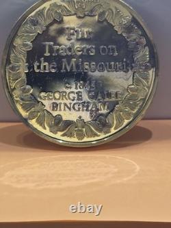 Silver 2 OZ Medal Franklin Mint 100 Greatest Masterpieces FUR TRADERS o MISSOURI