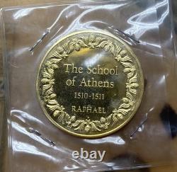Silver 2 OZ Medal Franklin Mint 100 Greatest Masterpieces The School of Athens