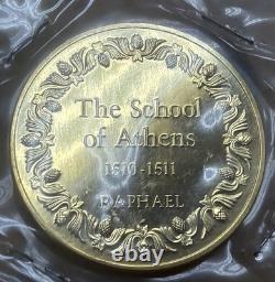 Silver 2 OZ Medal Franklin Mint 100 Greatest Masterpieces The School of Athens