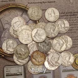 Silver 8 coins Random Dates & Mint Marks Franklin Half Dollar's TP-6921