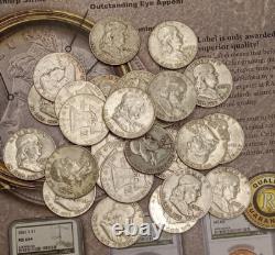 Silver 8 coins Random Dates & Mint Marks Franklin Half Dollar's TP-6921