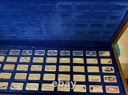 Silver Bars (50, 1000 grain, Sterling). Franklin Mint, Bank Marked ingots, 1972