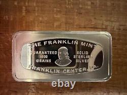 Silver Bars (50, 1000 grain, Sterling). Franklin Mint, Bank Marked ingots, 1972