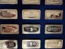 Silver Bars (50, 1000 grain, Sterling). Franklin Mint, Bank Marked ingots, 1972