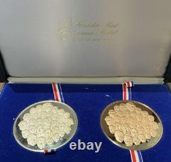 Silver & Bronze Bicentennial Medals Proof Matched Set Franklin Mint 1776-1976