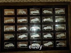 Silver Car Ingot Collections (set Of Two Regular + Mini) By The Franklin Mint