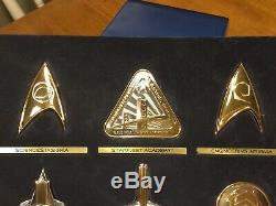 Silver & Gold Official Star Trek Insignia Badges Set Series 2 Franklin Mint RARE