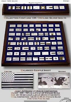 Silver Ingot Flags of the United Nations Franklin Mint 136 Oz Sterling Silver