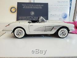 Snowcrest White/Inca Silver 1958 Corvette Limted Edition Franklin Mint 124