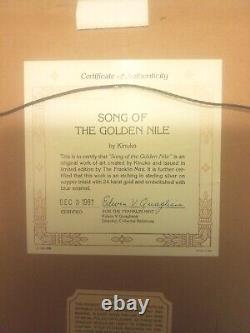 Song of the golden Nile by Kinuko. 24k Egyptian Art By Franklin Mint WithCOA