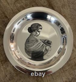 Spencer 1972 Franklin Mint Sterling Silver Mother's Day Plate No Medallion