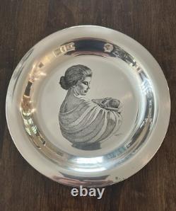 Spencer 1972 Franklin Mint Sterling Silver Mother's Day Plate No Medallion