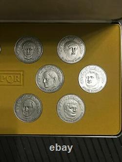 Spqr The Twelve Caesars 12 Sterling Silver Medal Medallion Set Franklin Mint