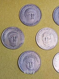 Spqr The Twelve Caesars Sterling Silver Medal Medallion Set Franklin Mint